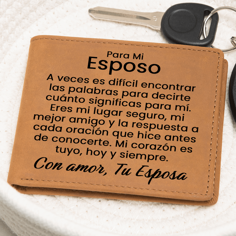 Regalo Para Esposo - Cartera Para Mi Esposo - Cartera de Cuero Genuino Para Aniversario, Cumpleaños o Navidad