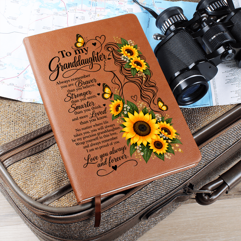 To My Granddaughter Sunflower Journal - Inspirational Notebook for Granddaughter - Sentimental Keepsake