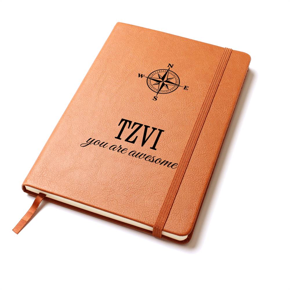Tzvi Notebook - Personalized Leather Journal Men