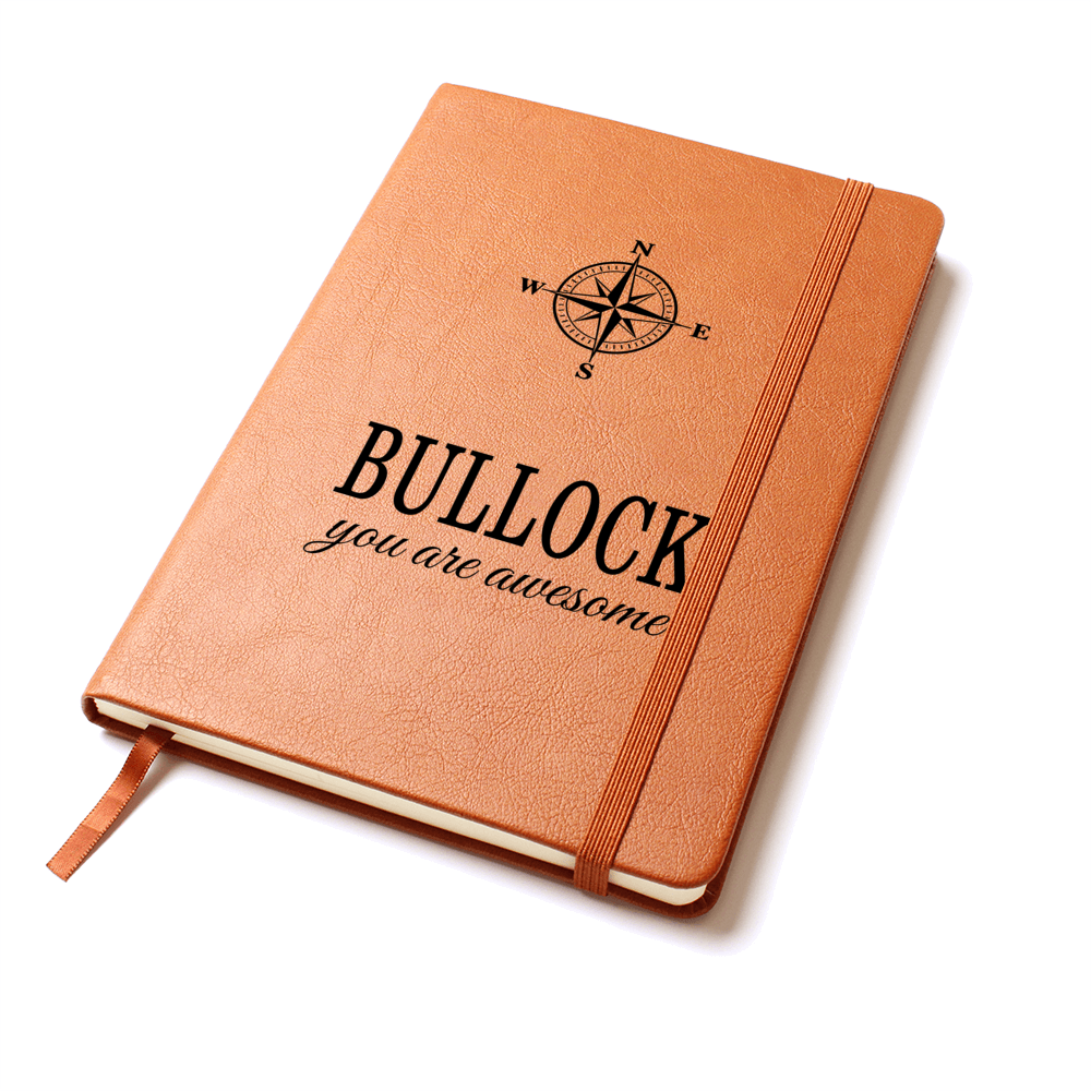 Bullock Journal - Personalized Gifts for Men - Custom Name Leather Notebooks for Him