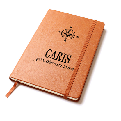 Caris Journal - Personalized Leather Journal Custom Name