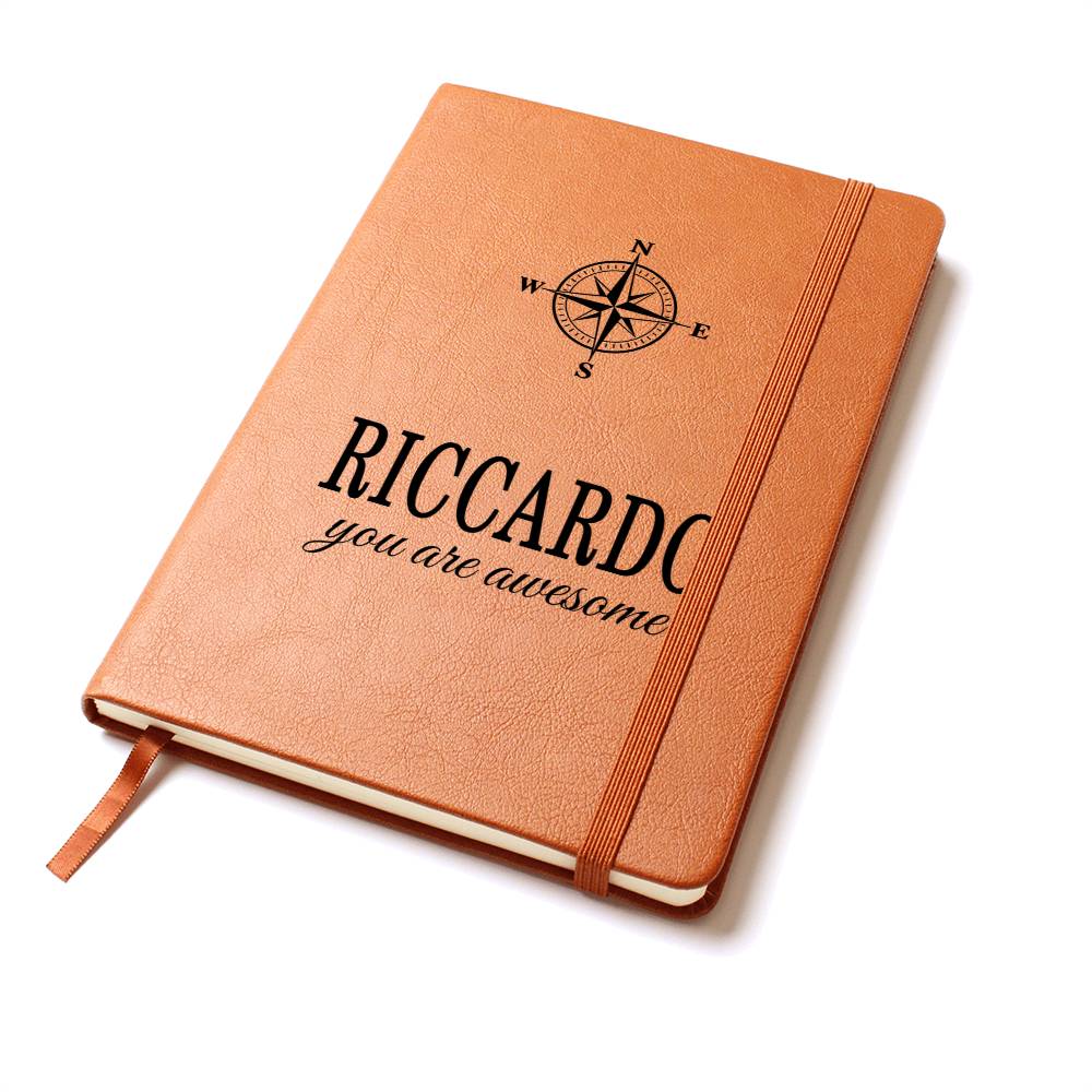 Riccardo Journal - Personalized Gifts for Men - Custom Name Leather Notebooks for Him