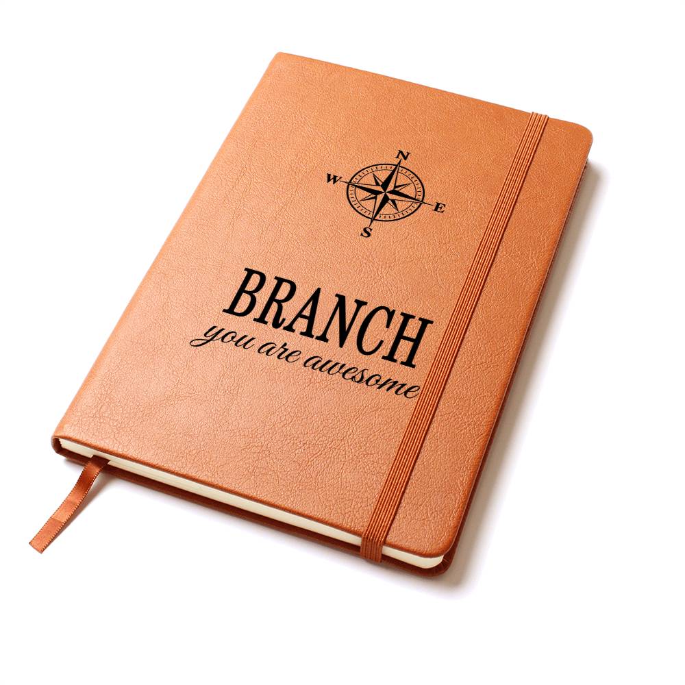 Branch Journal - Personalized Leather Journal with Name - Custom Notebook for Men