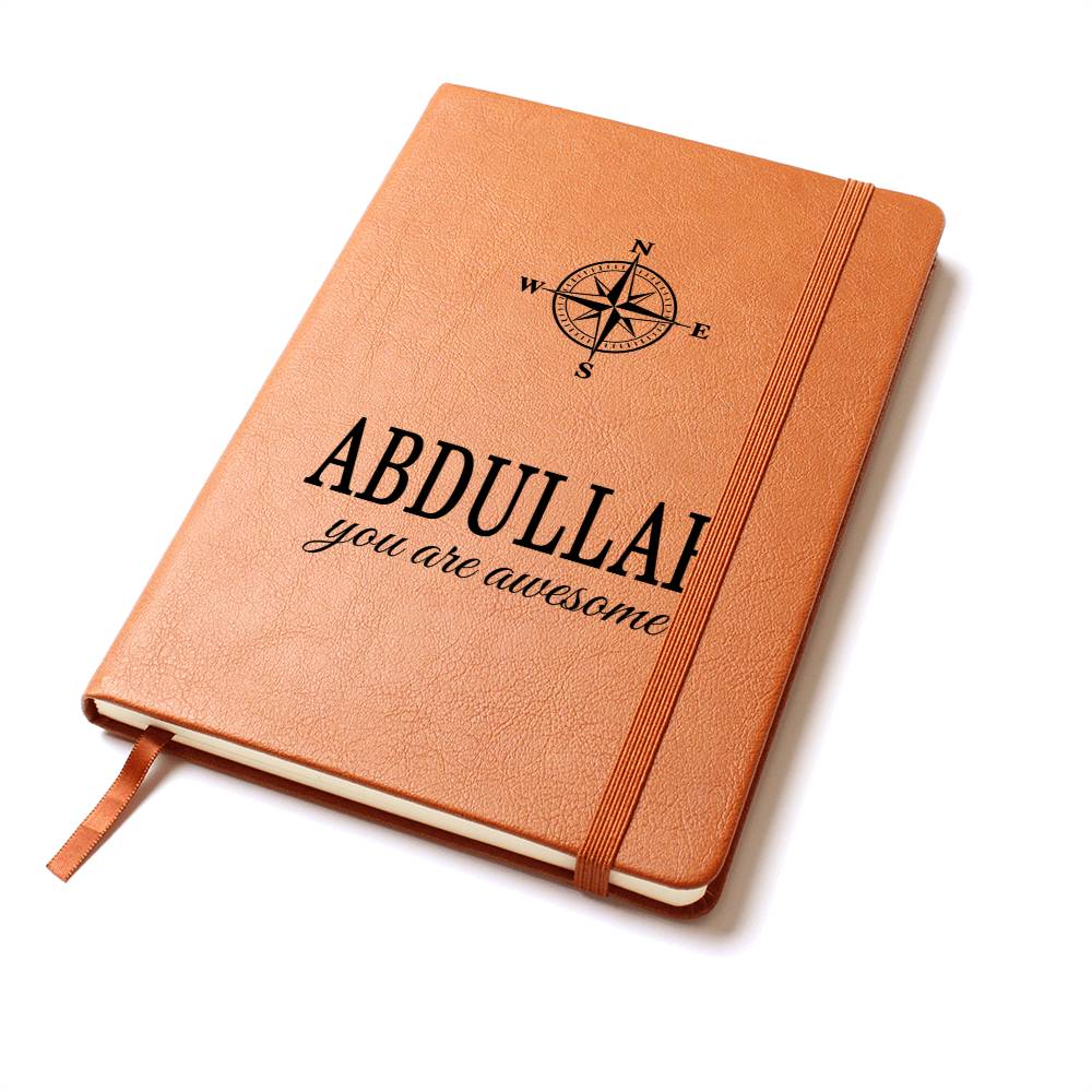 Abdullah Journal - Personalized Gifts for Men - Custom Name Leather Notebooks for Him