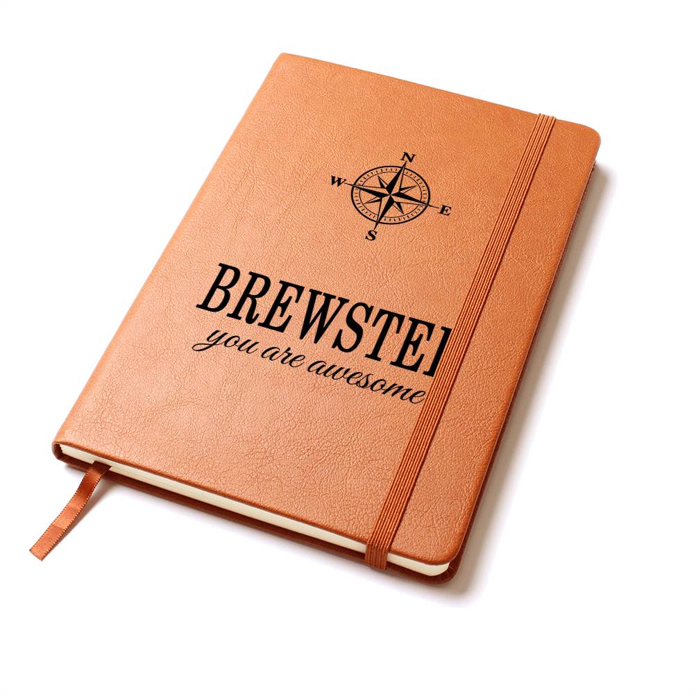 Brewster Journal - Personalized Gifts for Men - Custom Name Leather Notebooks for Him
