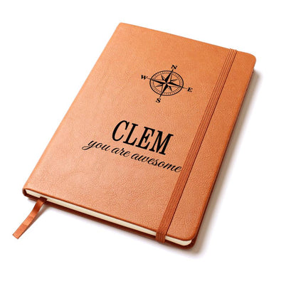 Clem Notebook - Personalized Leather Journal Men