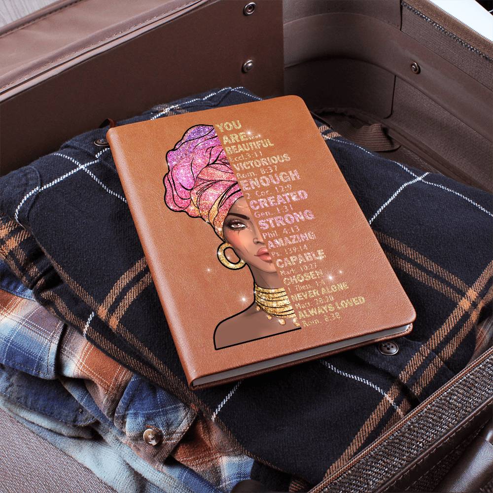 God Says I Am Journal - Notebook for African American - Black Women Leather Journal