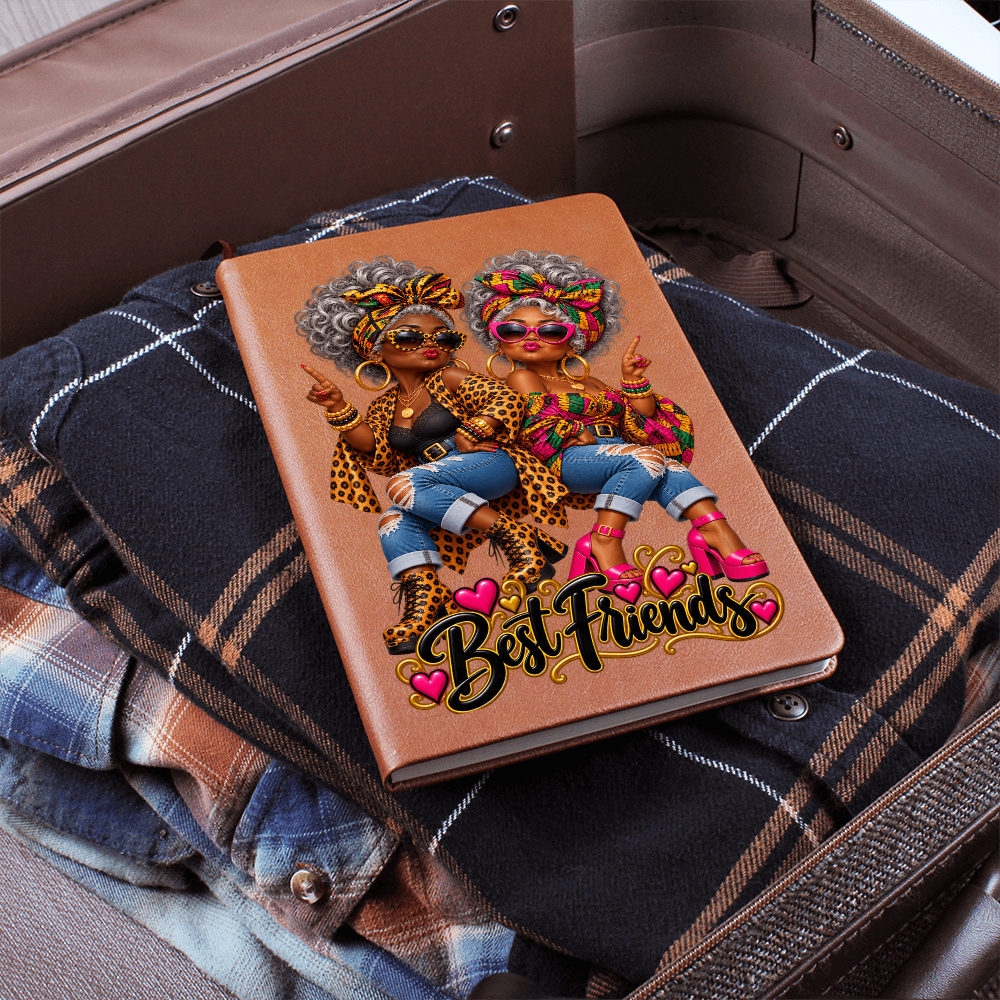 Gifts for Black Women - African American Women Journal - Best Friends Leather Notebook