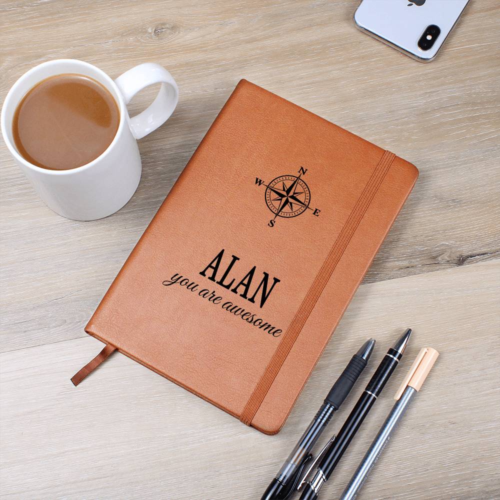Alan Notebook - Personalized Leather Journal Men