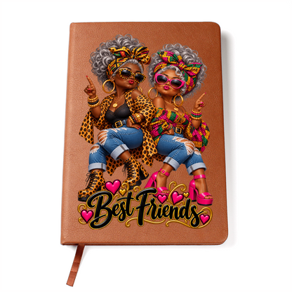 Gifts for Black Women - African American Women Journal - Best Friends Leather Notebook