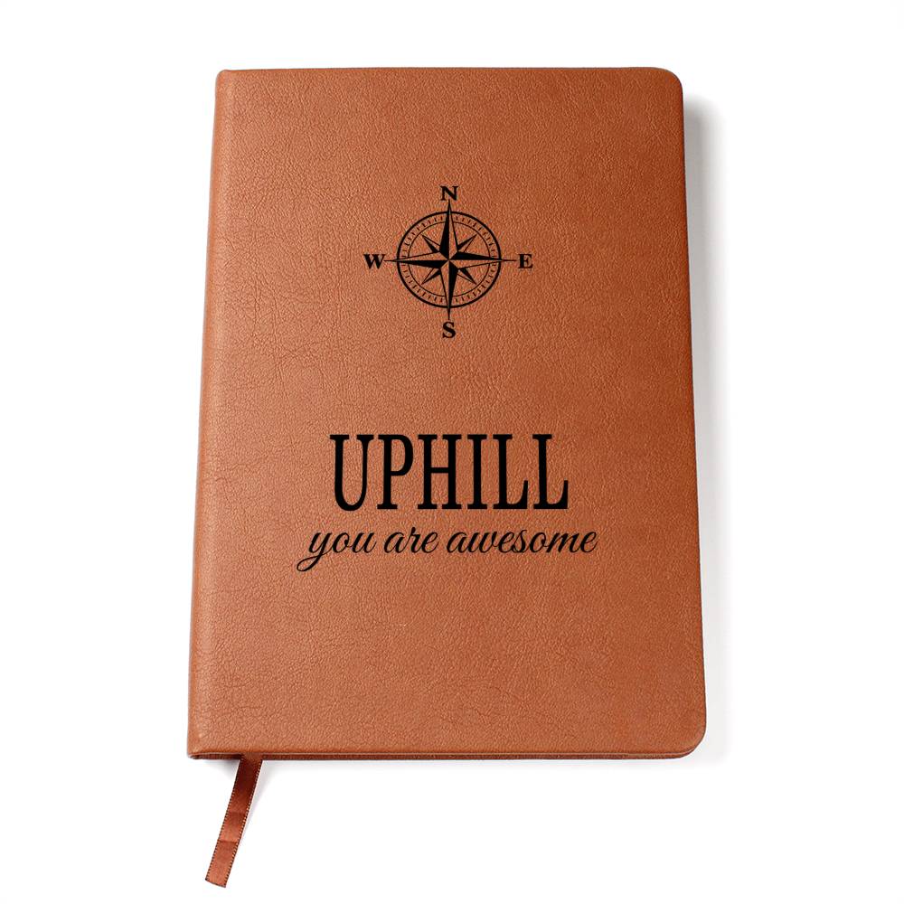 Uphill Journal - Personalized Leather Journal with Name - Custom Notebook for Men