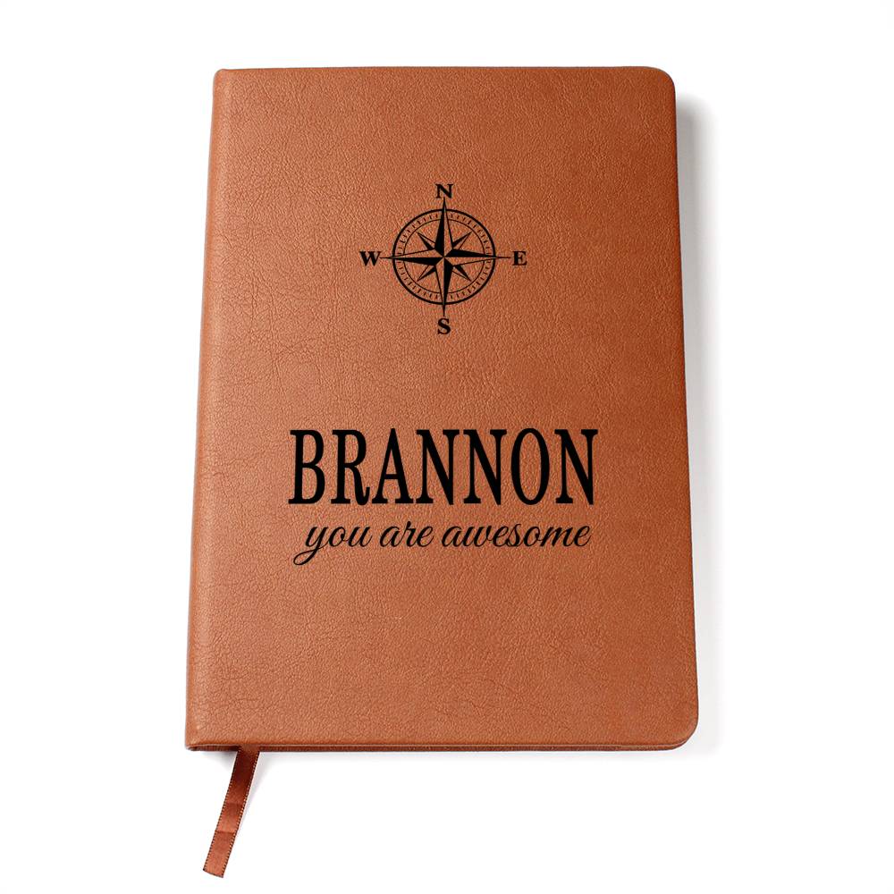 Brannon Journal - Personalized Gifts for Men - Custom Name Leather Notebooks for Him