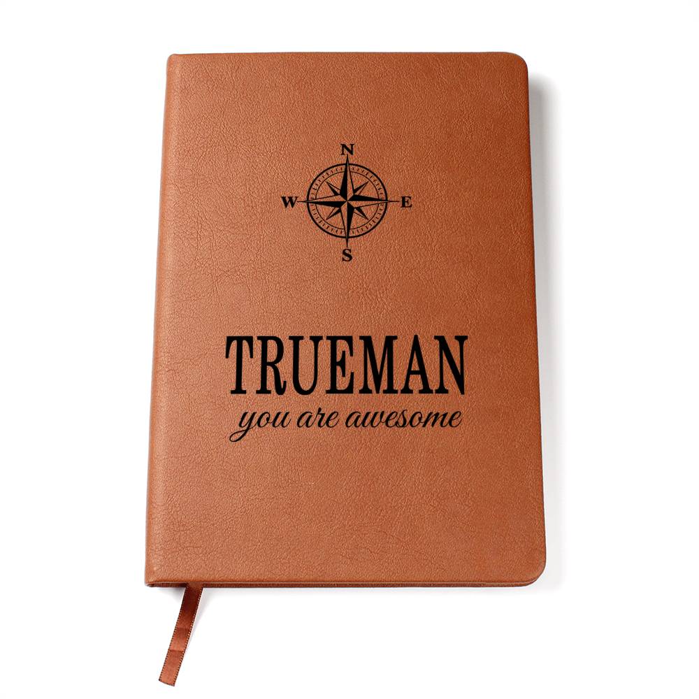Trueman Journal - Personalized Gifts for Men - Custom Name Leather Notebooks for Him