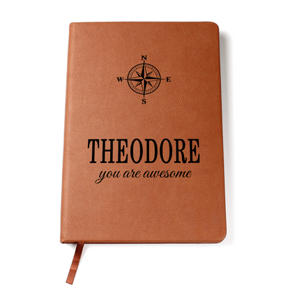 Theodore Journal - Personalized Gifts for Men - Custom Name Leather Notebook for Him