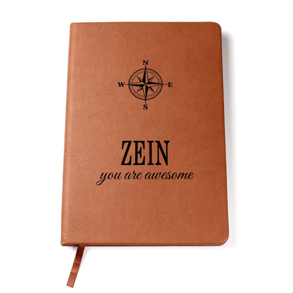 Zein Notebook - Personalized Leather Journal for Him