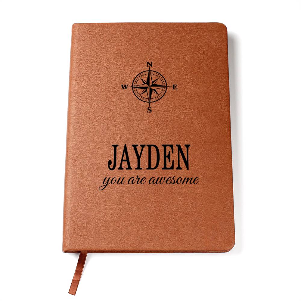 Jayden Journal - Personalized Leather Journal for Men - Custom Name Notebooks for Him