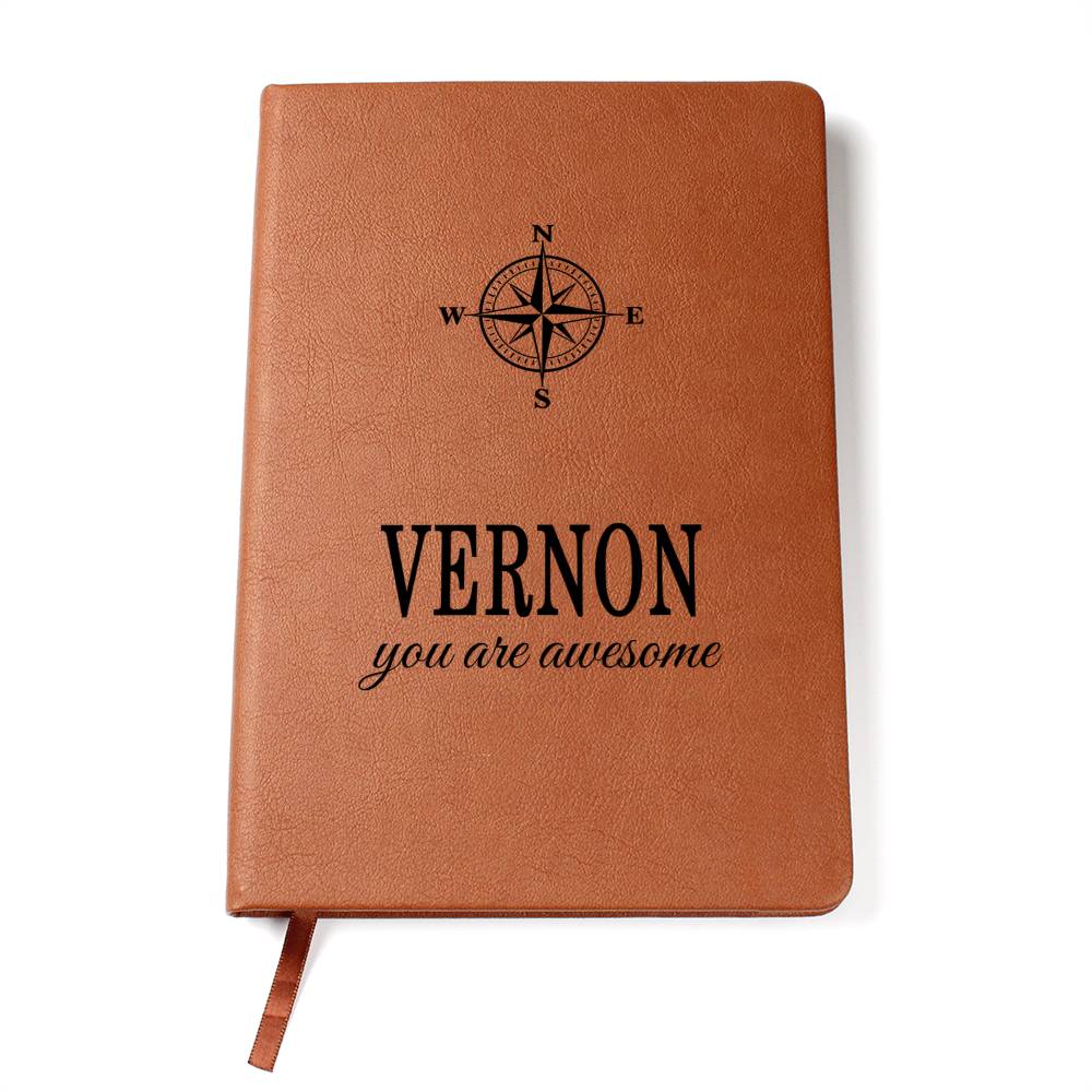 Vernon Journal - Personalized Leather Journal with Name - Custom Notebook for Men