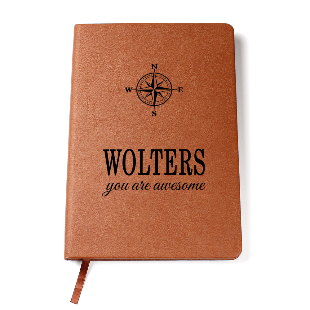 Wolters Journal - Personalized Leather Journal for Men - Custom Name Notebooks for Him