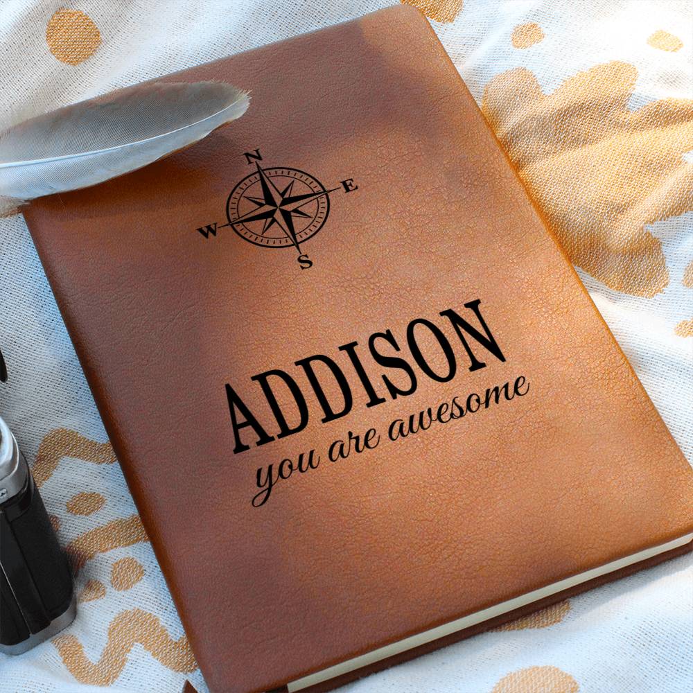 Addison Journal - Personalized Gifts for Men - Custom Name Leather Notebooks for Him