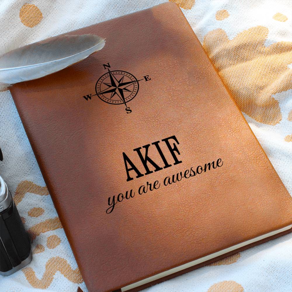 Akif Notebook - Personalized Leather Journal Men