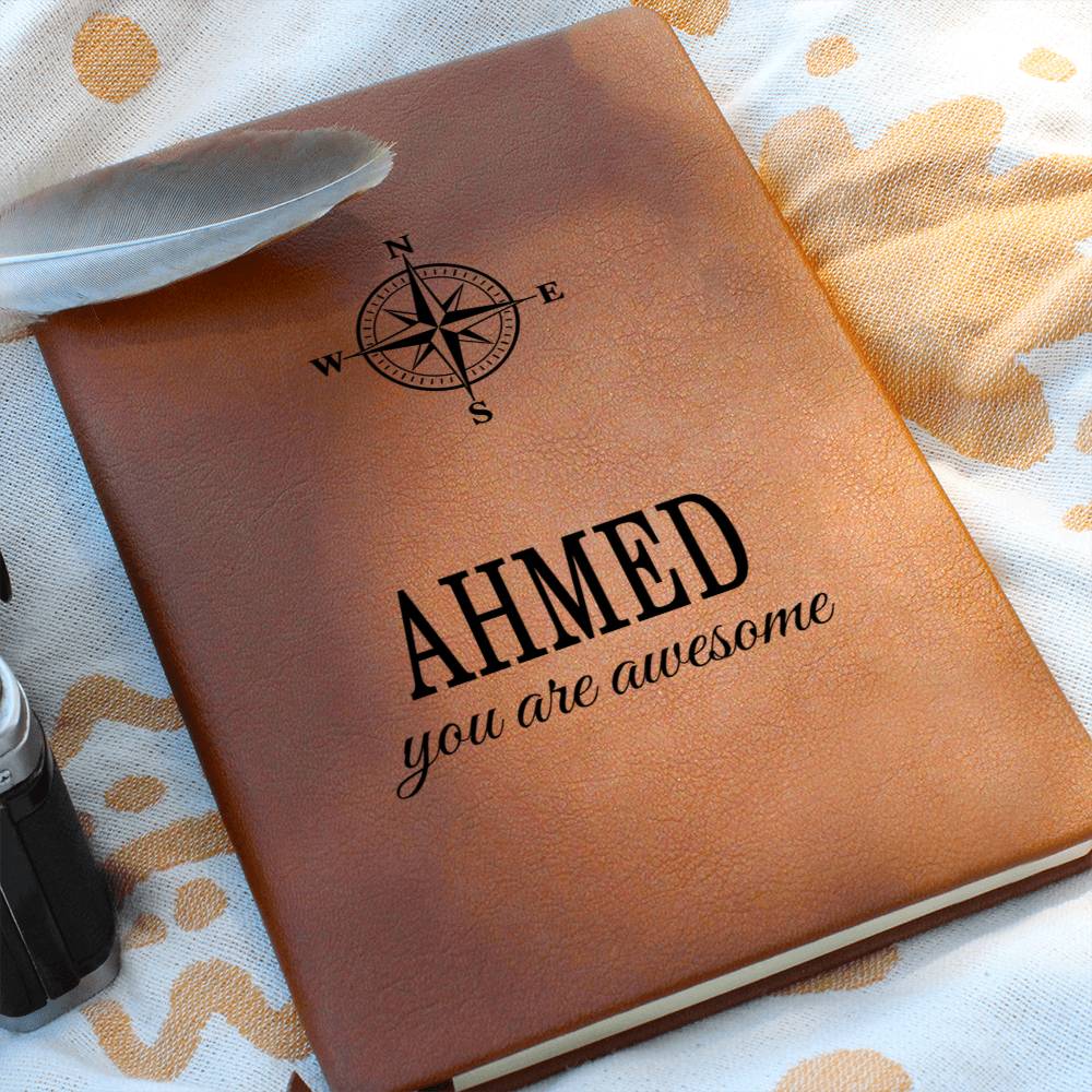 Ahmed Journal - Personalized Leather Journal Custom Name