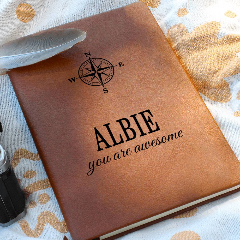 Albie Journal - Personalized Leather Journal Custom Name