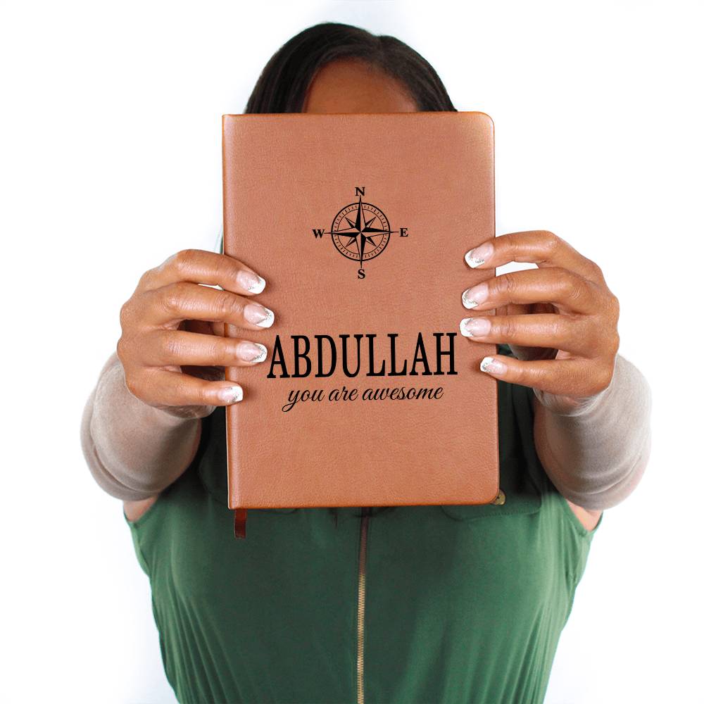 Abdullah Journal - Personalized Gifts for Men - Custom Name Leather Notebooks for Him