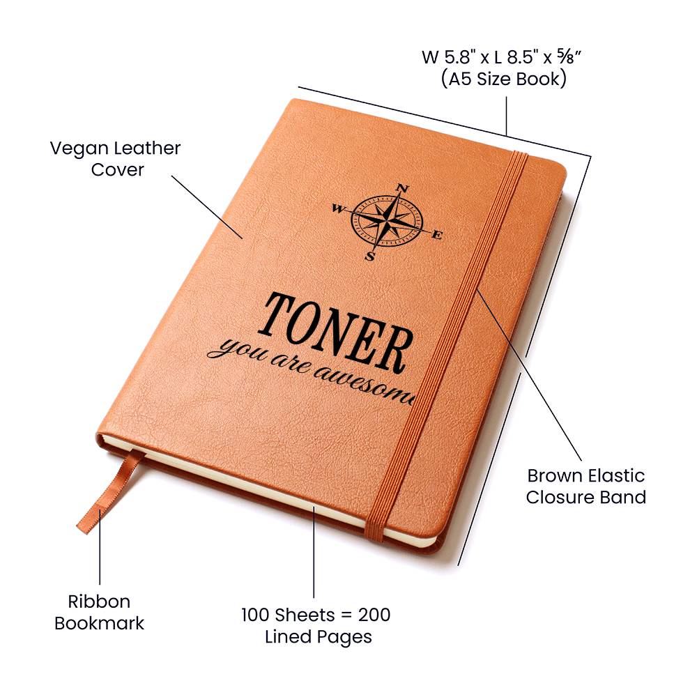 Toner Journal - Personalized Leather Journal Custom Name