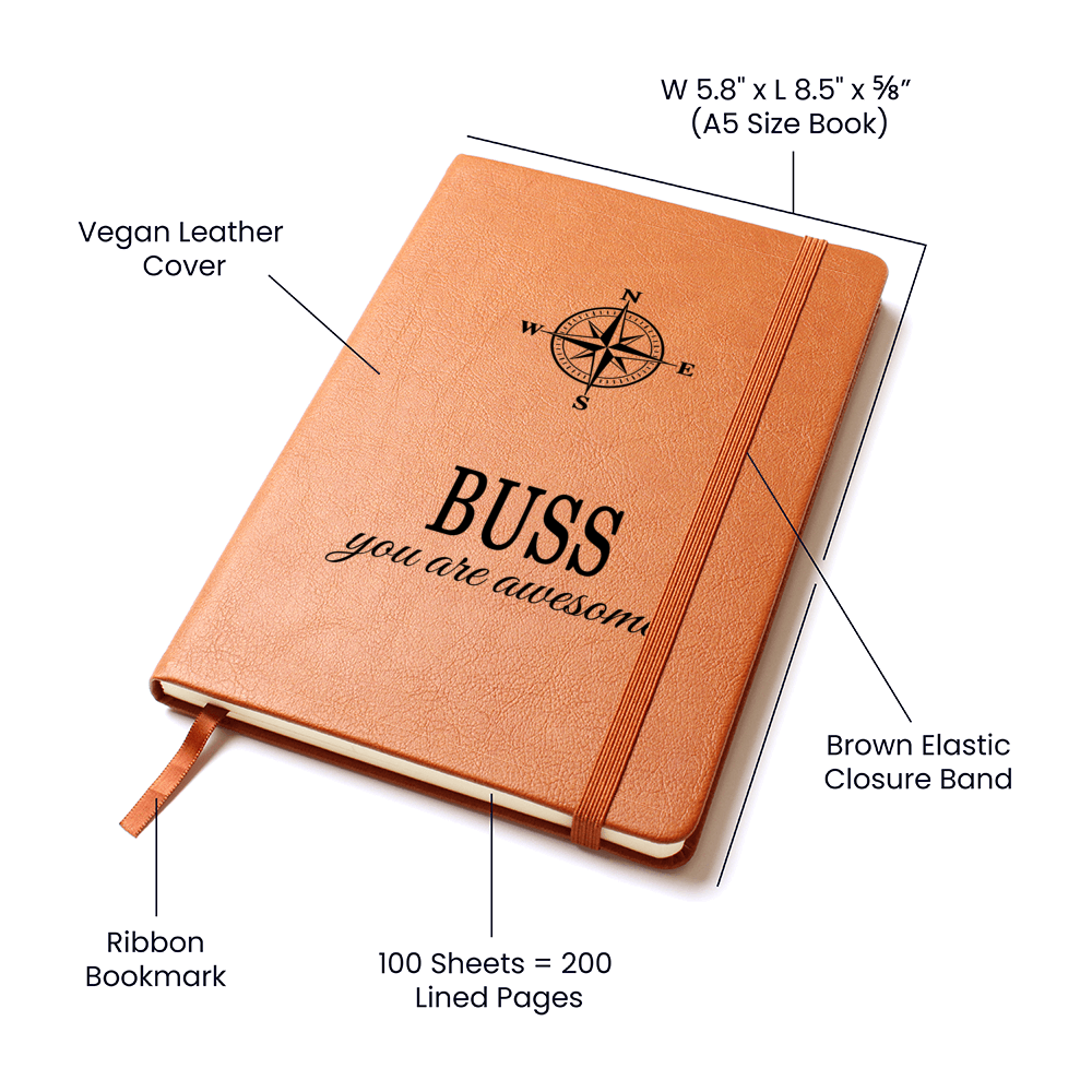 Buss Notebook - Personalized Leather Journal Men