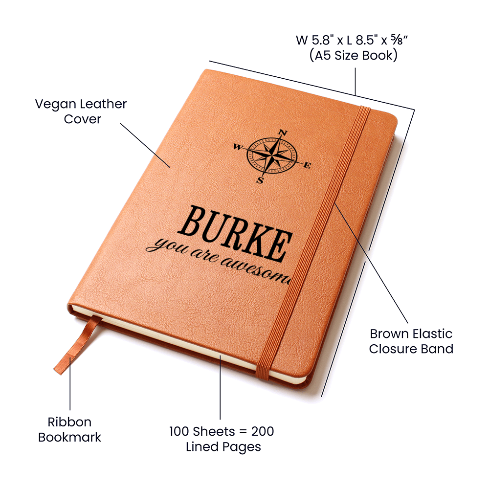 Burke Journal - Personalized Leather Journal Custom Name