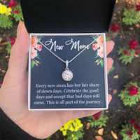 Load image into Gallery viewer, New Mom Necklace Gift, Eternal Hope Pendant Gift with Heartfelt Message Card, Baby Shower Push Present ShineOn Fulfillment
