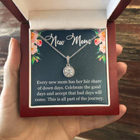 Load image into Gallery viewer, New Mom Necklace Gift, Eternal Hope Pendant Gift with Heartfelt Message Card, Baby Shower Push Present ShineOn Fulfillment
