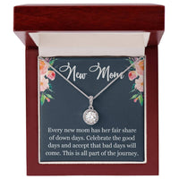 Load image into Gallery viewer, New Mom Necklace Gift, Eternal Hope Pendant Gift with Heartfelt Message Card, Baby Shower Push Present ShineOn Fulfillment
