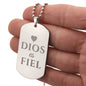 Dios Es Fiel Collar Para Mujer, Placa Militar Grabada, Regalos Cristianos Para Mujer