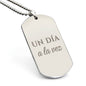 Un Día a la Vez Collar Placa Militar Grabado, Regalo de Sobriedad y Recuperación en Español