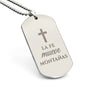 La Fe Mueve Montañas Collar Placa Militar, Frase Cristiana Grabada, Regalos Cristianos