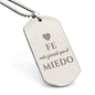 Fe Más Grande Que el Miedo Collar Para Mujer, Placa Militar Grabada, Regalos Cristianos