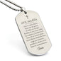 Ave María Collar Placa Militar, Dios Te Salve María, Regalo Católico en Español