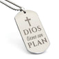 Dios Tiene un Plan Collar Placa Militar, Frase Cristiana de Ánimo, Regalos Cristianos
