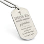 Dios Es Nuestro Amparo y Fortaleza Salmo 46_1, Collar Placa Militar Cristiano