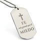Fe Más Grande Que el Miedo Collar Placa Militar, Regalos Cristianos Para Hombre