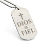 Dios Es Fiel Collar Placa Militar, Frase Cristiana de Ánimo, Regalos Cristianos Para Hombre