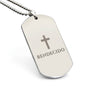 Bendecido Collar Placa Militar Grabado, Frase Cristiana, Regalos Cristianos Para Hombre