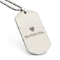 Bendecida Collar Placa Militar Grabado, Frase Cristiana, Regalos Cristianos Para Mujer