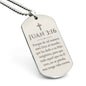 Juan 3_16 Collar Placa Militar, Porque de Tal Manera Amó Dios al Mundo, Regalo Cristiano