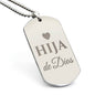 Hija de Dios Collar Placa Militar, Frase Cristiana Grabada, Regalos Cristianos Para Mujer
