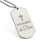 Hombre de Dios Collar Placa Militar, Frase Cristiana Grabada, Regalos Para Hombre