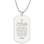 Ángel de la Guarda Collar Placa Militar, Oración Ángel de Mi Guarda, Regalo Católico
