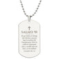 Salmo 91 Collar Placa Militar, Versículo Bíblico en Español, Regalos Cristianos Para Hombre