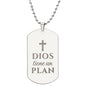 Dios Tiene un Plan Collar Placa Militar, Frase Cristiana de Ánimo, Regalos Cristianos